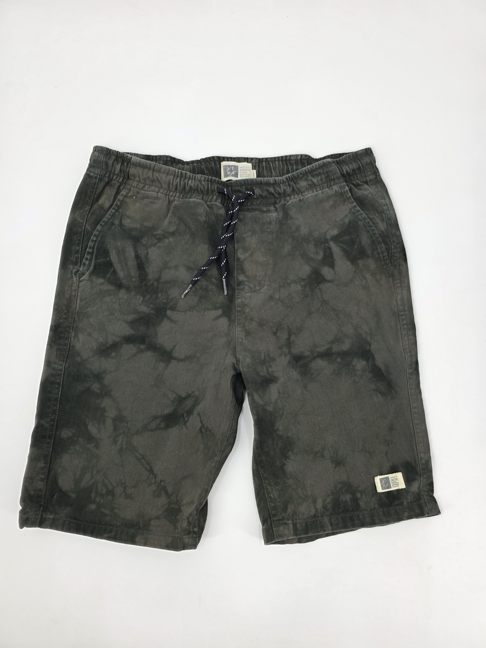 Lira Green Black Tie-Dye Flat Front Men’s Shorts Size S